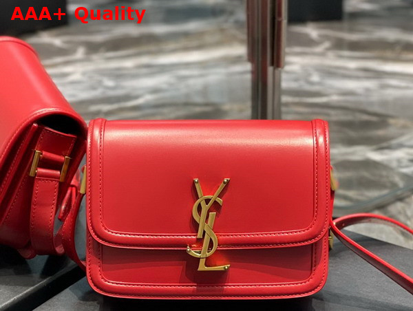 Saint Laurent Solferino Small Satchel in Eros Red Box Saint Laurent Leather Replica