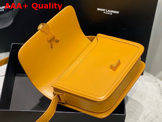 Saint Laurent Solferino Small Satchel in Mustard Box Saint Laurent Leather Replica