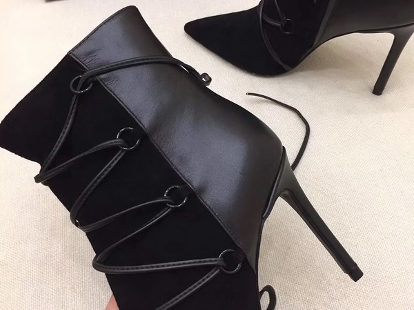 Saint Laurent Suede Ankle Boot in Black For Sale