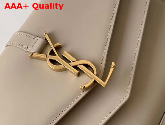 Saint Laurent Sulpice Chain Wallet in Beige Smooth Leather Replica