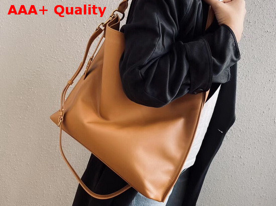 Saint Laurent Tag Hobo Bag in Camel Smooth Saddle Leather Replica