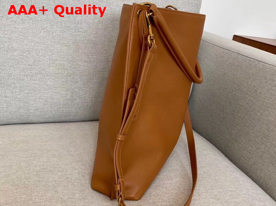 Saint Laurent Tag Hobo Bag in Camel Smooth Saddle Leather Replica