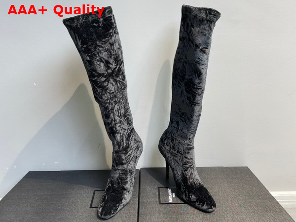 Saint Laurent Talia Boots in Velvet Noir Replica