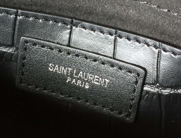 Saint Laurent Tassel Satchel In Black Crocodile for Sale