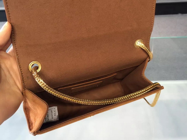 Saint Laurent Tassel Satchel Suede Leather Brown for Sale