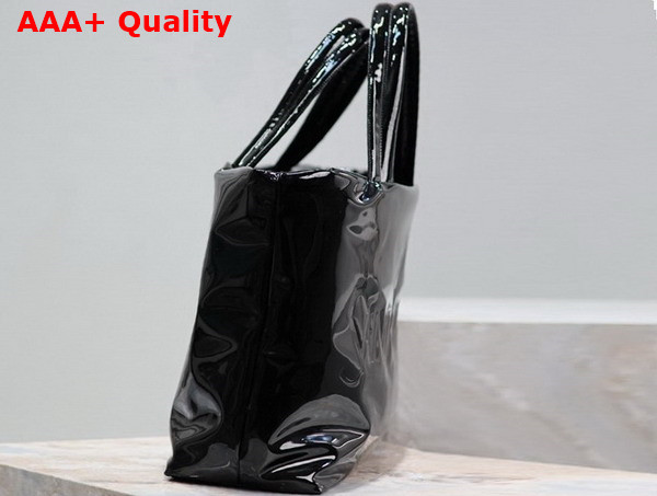 Saint Laurent Tote in Black Patent Canvas Replica