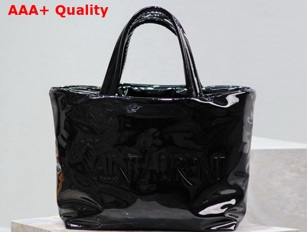 Saint Laurent Tote in Black Patent Canvas Replica