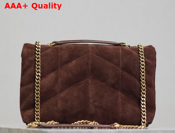 Saint Laurent Toy Puffer Bag in Brown Suede Leather Replica