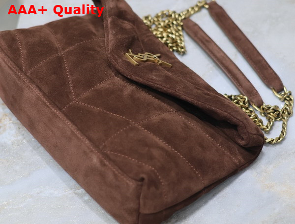 Saint Laurent Toy Puffer Bag in Brown Suede Leather Replica