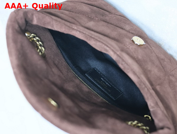 Saint Laurent Toy Puffer Bag in Brown Suede Leather Replica