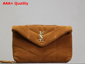 Saint Laurent Toy Puffer Bag in Camel Suede Leather Replica