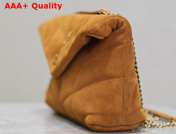 Saint Laurent Toy Puffer Bag in Camel Suede Leather Replica