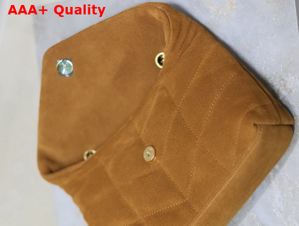 Saint Laurent Toy Puffer Bag in Camel Suede Leather Replica