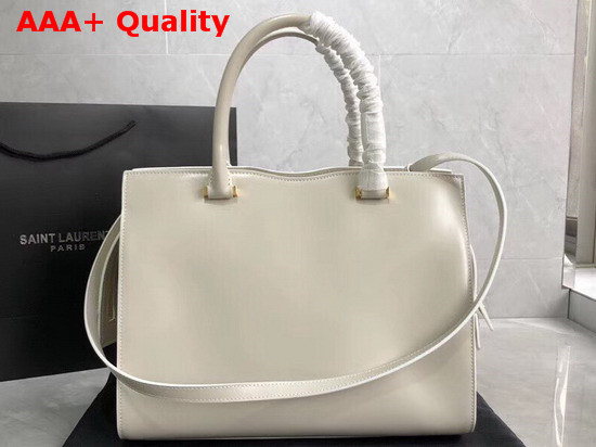 Saint Laurent Uptown Mediun Tote in Blanc Vintage Shiny Smooth Leather Replica