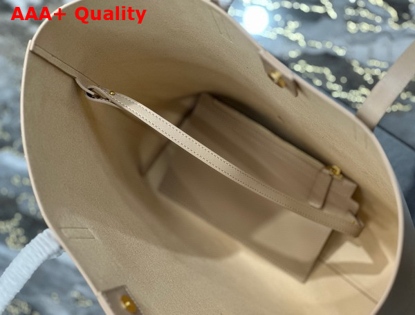 Saint Laurent Vertical Shopping Tote Bag in Dark Beige Saint Laurent Leather Replica