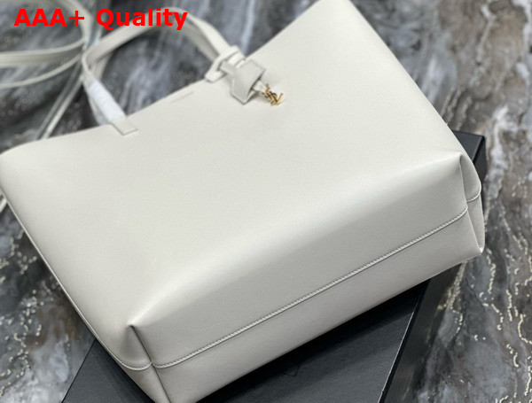 Saint Laurent Vertical Shopping Tote Bag in Vintage White Saint Laurent Leather Replica