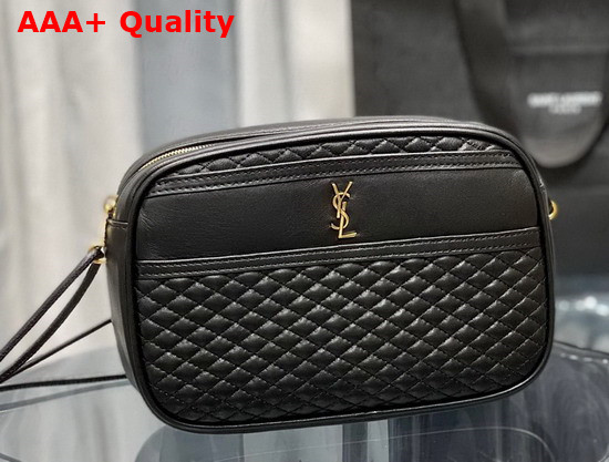 Saint Laurent Victoire Camera Bag in Quilted Lambskin Black Replica