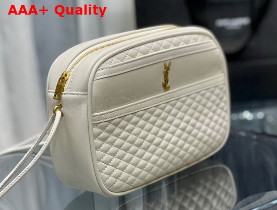 Saint Laurent Victoire Camera Bag in Quilted Lambskin Blanc Vintage Replica