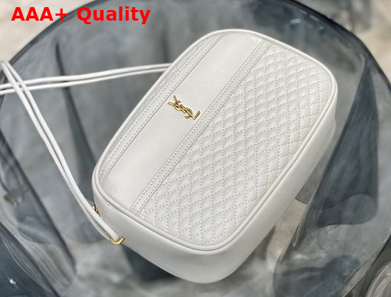 Saint Laurent Victoire Camera Bag in Quilted Lambskin Blanc Vintage Replica