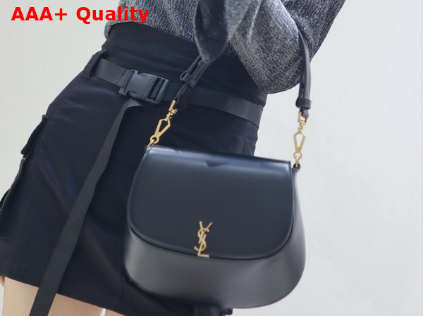 Saint Laurent Voltaire Top Handle Bag in Black Box Saint Laurent Leather Replica