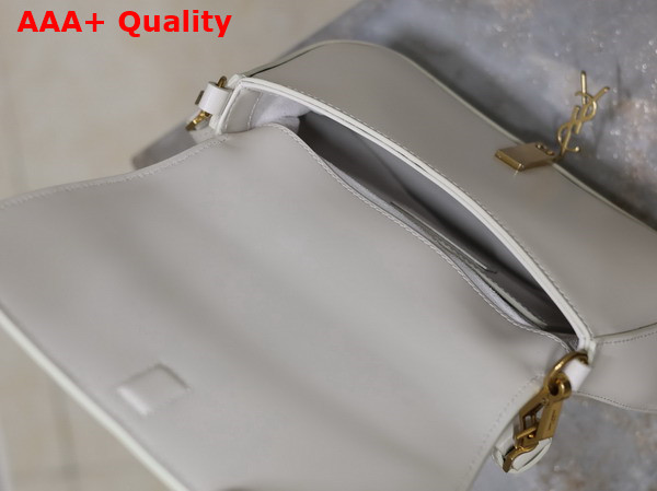 Saint Laurent Voltaire Top Handle Bag in Blanc Vintage Box Saint Laurent Leather Replica