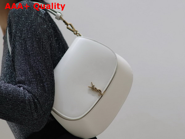 Saint Laurent Voltaire Top Handle Bag in Blanc Vintage Box Saint Laurent Leather Replica