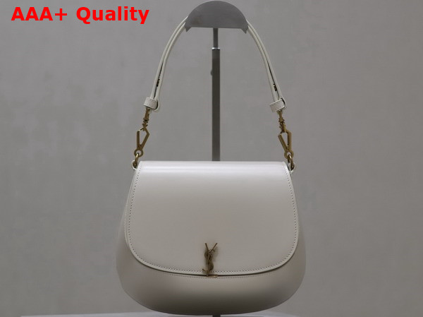 Saint Laurent Voltaire Top Handle Bag in Blanc Vintage Box Saint Laurent Leather Replica