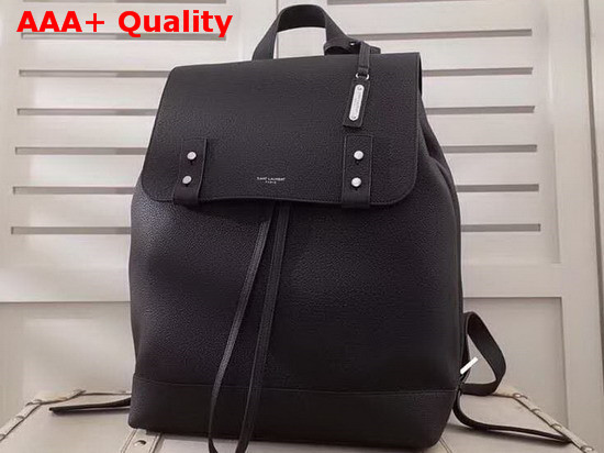 Saint Laurent Weicher Sac De Jour Rucksack Aus Schwarzem Narbenleder Black Replica