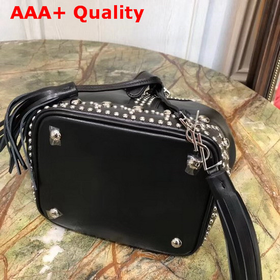 Saint Laurent Y Studded Small Bucket Bag in Black Calfskin Replica