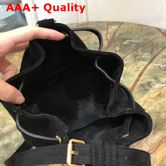 Saint Laurent Y Studded Small Bucket Bag in Black Suede Replica