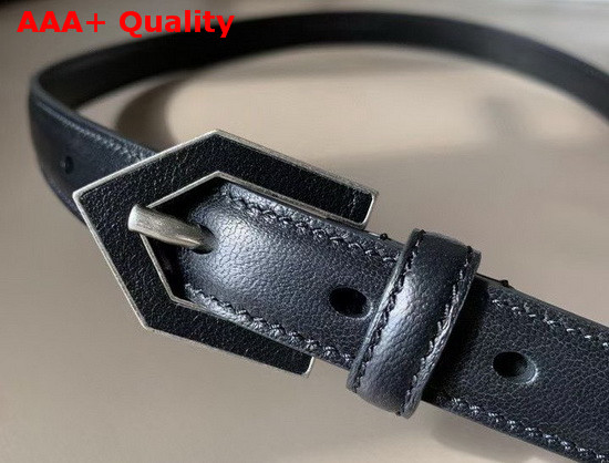 Saint Triangle Buckle Belt in Soft Lambskin Black Replica