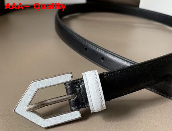 Saint Triangle Buckle Belt in Soft Lambskin Black Replica