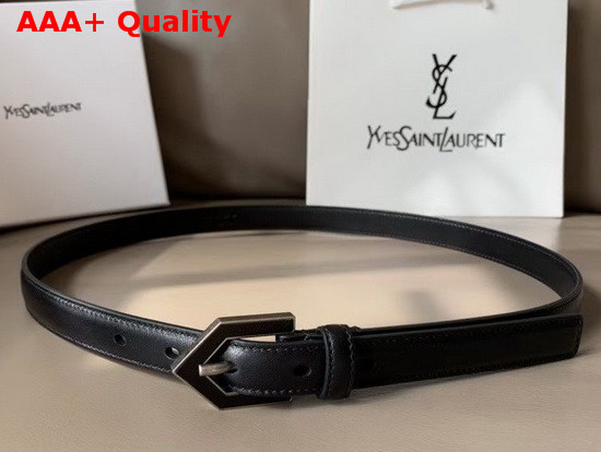 Saint Triangle Buckle Belt in Soft Lambskin Black Replica