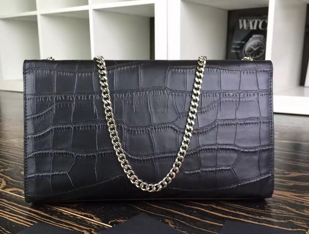 Tassel Satchel In Black Crocodile for Sale