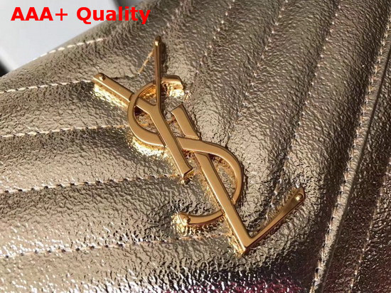 Ysl Envelope Chain Wallet in Metallic Gold Calfskin Replica