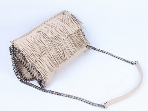 Fringed Falabella Shoulder Bag Taupe for Sale