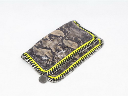 Stella McCartney Falabella Snake Print Fold over Clutch Bag Brown for Sale