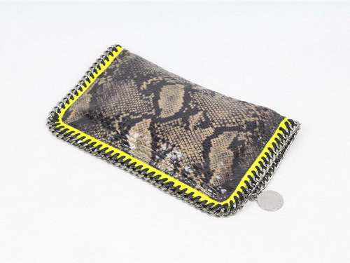 Stella McCartney Falabella Snake Print Fold over Clutch Bag Brown for Sale