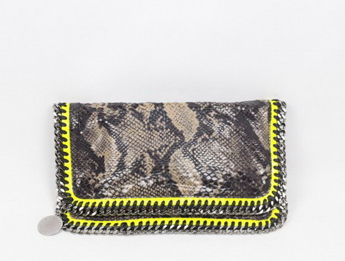 Stella McCartney Falabella Snake Print Fold over Clutch Bag Brown for Sale