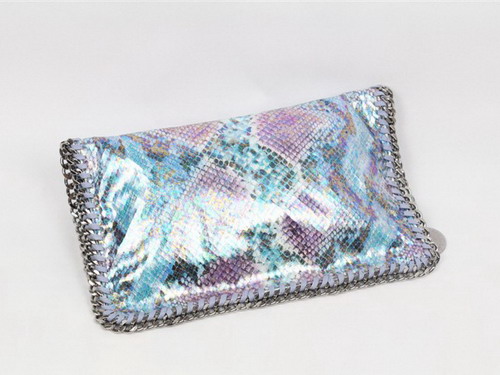 Stella McCartney Falabella Snake Print Fold over Clutch Bag Purple for Sale