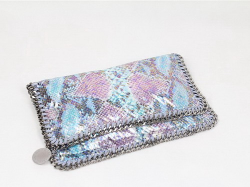 Stella McCartney Falabella Snake Print Fold over Clutch Bag Purple for Sale