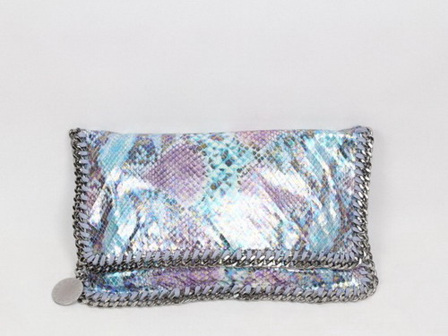 Stella McCartney Falabella Snake Print Fold over Clutch Bag Purple for Sale