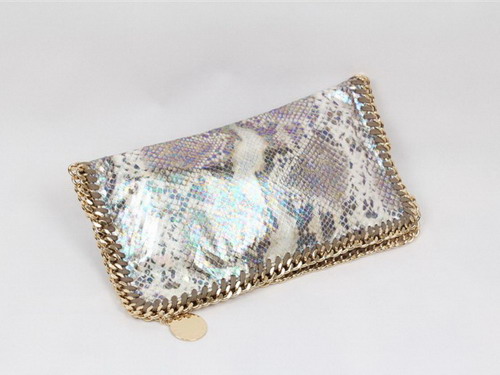 Stella McCartney Falabella Snake Print Fold over Clutch Bag for Sale