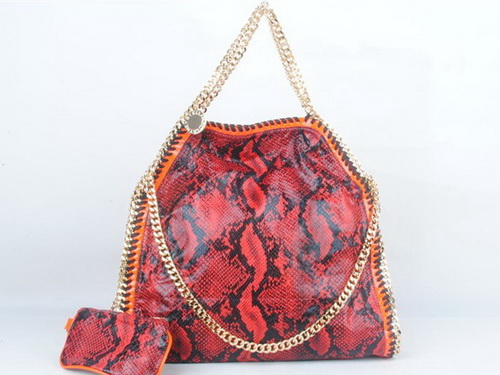 Stella McCartney Falabella Snake Print Foldover Tote Red for Sale