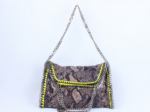 Stella McCartney Faux Python Falabella Fold Over Tote Bag Brown for Sale