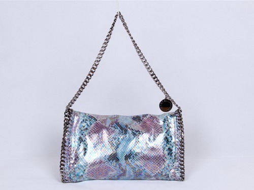 Stella McCartney Faux Python Falabella Shoulder Bag Blue for Sale