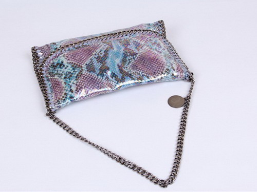 Stella McCartney Faux Python Falabella Shoulder Bag Blue for Sale