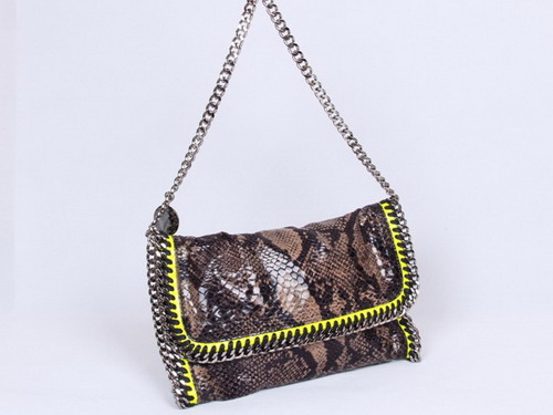 Stella McCartney Faux Python Falabella Shoulder Bag Brown for Sale