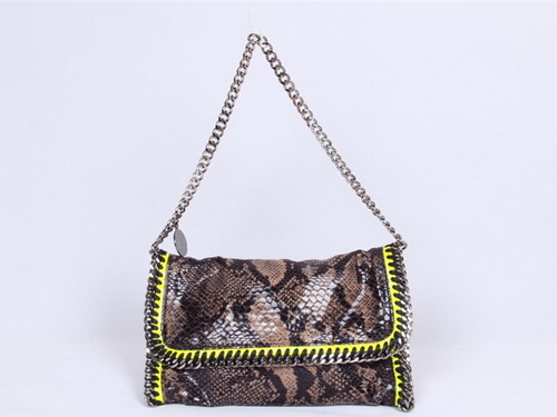 Stella McCartney Faux Python Falabella Shoulder Bag Brown for Sale