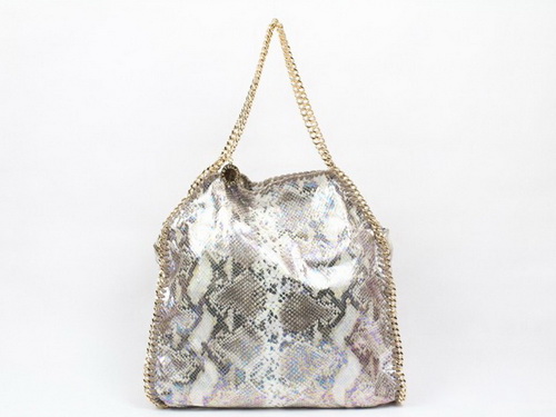 Stella McCartney Faux Python Falabella Tote Bag Grey for Sale